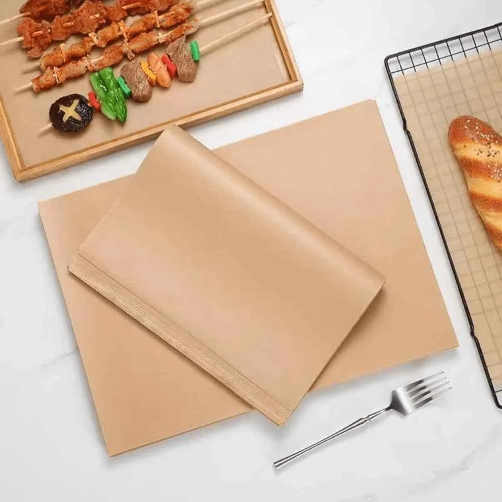 100Pcs Parchment Paper Baking Sheets Non-Stick Precut Baking Parchment Baking Paper Will Not Curl Burn Wax Paper