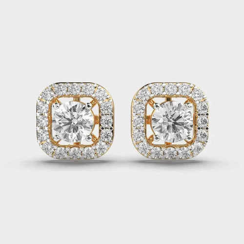 1.2 Carat Solitaire Brilliant Cut Diamond Studs Finest Stylish Cut Solid Gold Rhodium Plated Classic Lab Grown Diamond