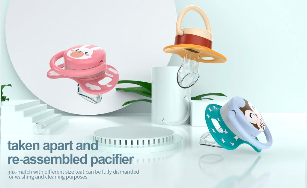 Miyocar Lovely Baby Pacifiers Bring Replacement Nipple (2 Pcs) Includes 6 Different Sized Silicone Teat for Boy Girl all size
