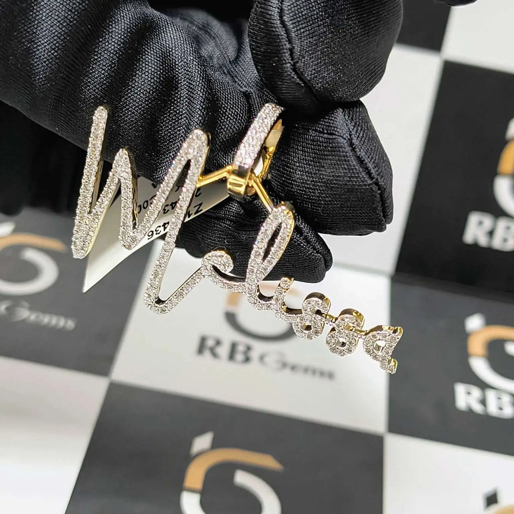 Men's Customized Rose Gold Fully Iced VVS Moissanite Hip Hop Style Rapper Charm Pendant Anniversary Gift IGI