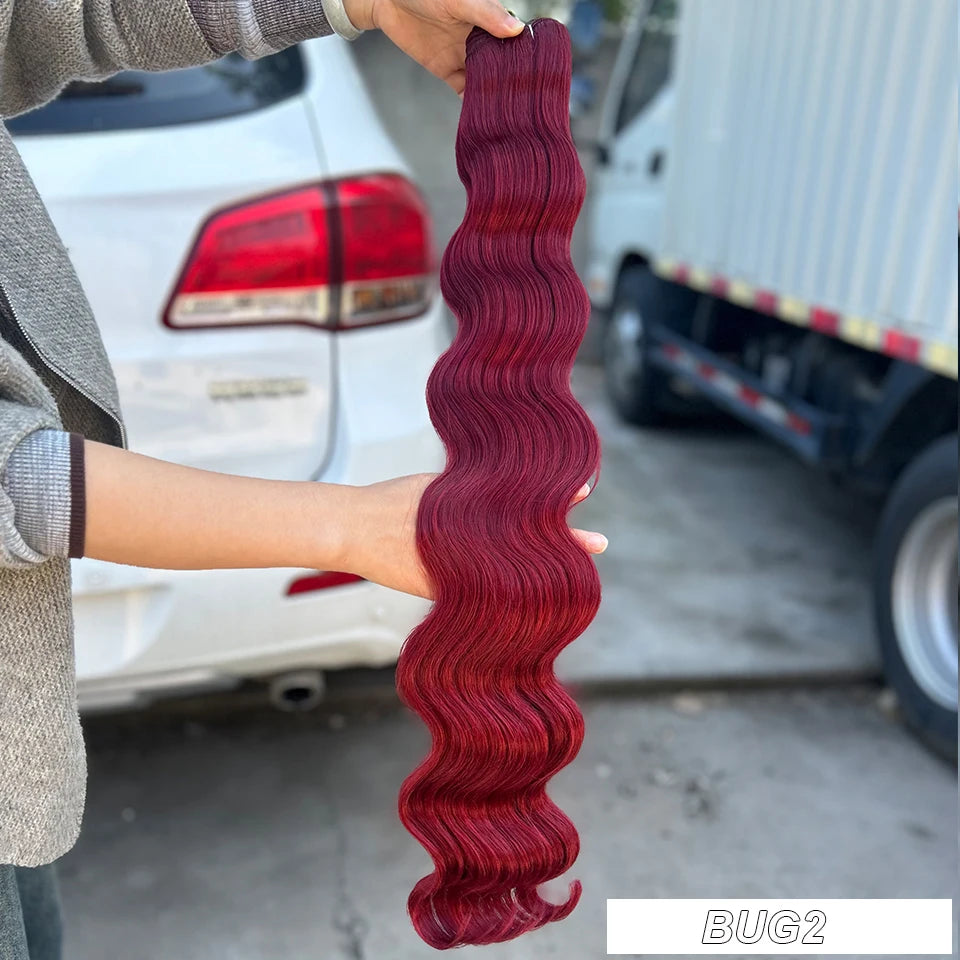 Magicae 30Inches 200G Piano Blonde SP12/16/613 Ombre Brown 6# Body Wave Bundles High Temperature Synthetic Hair Extensions