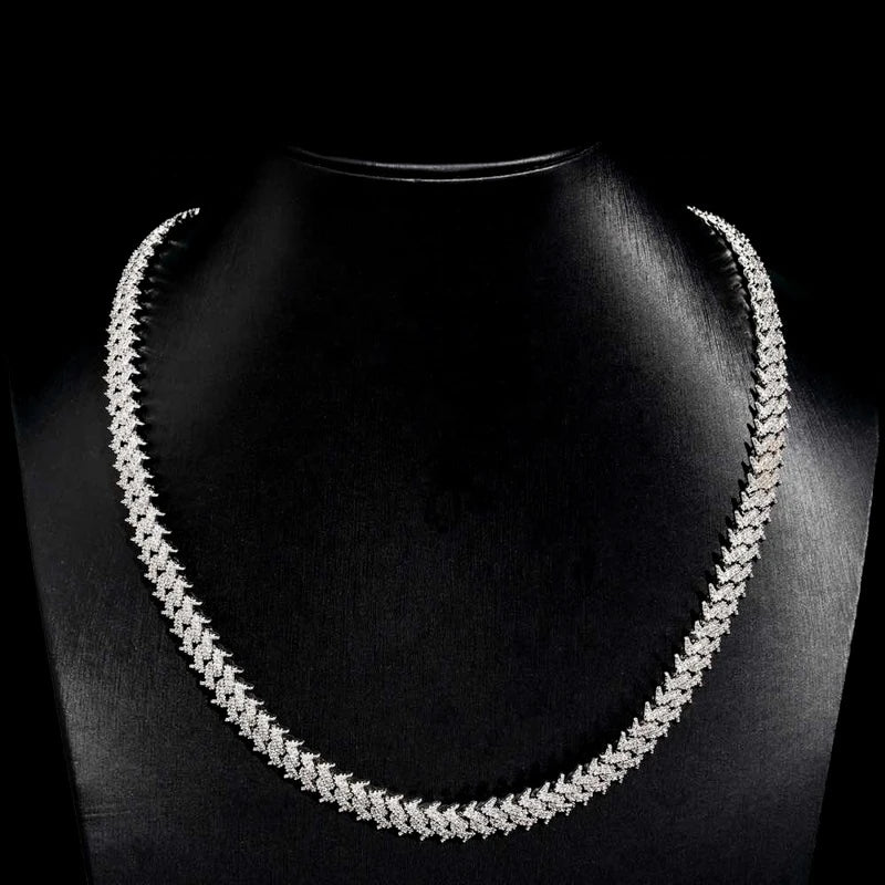 Pass Diamond Tester Hip Hop VVS D Color Iced Out Men's Spiked Moissanite Cuban Link Chain With 925 Sterling Silver GRA