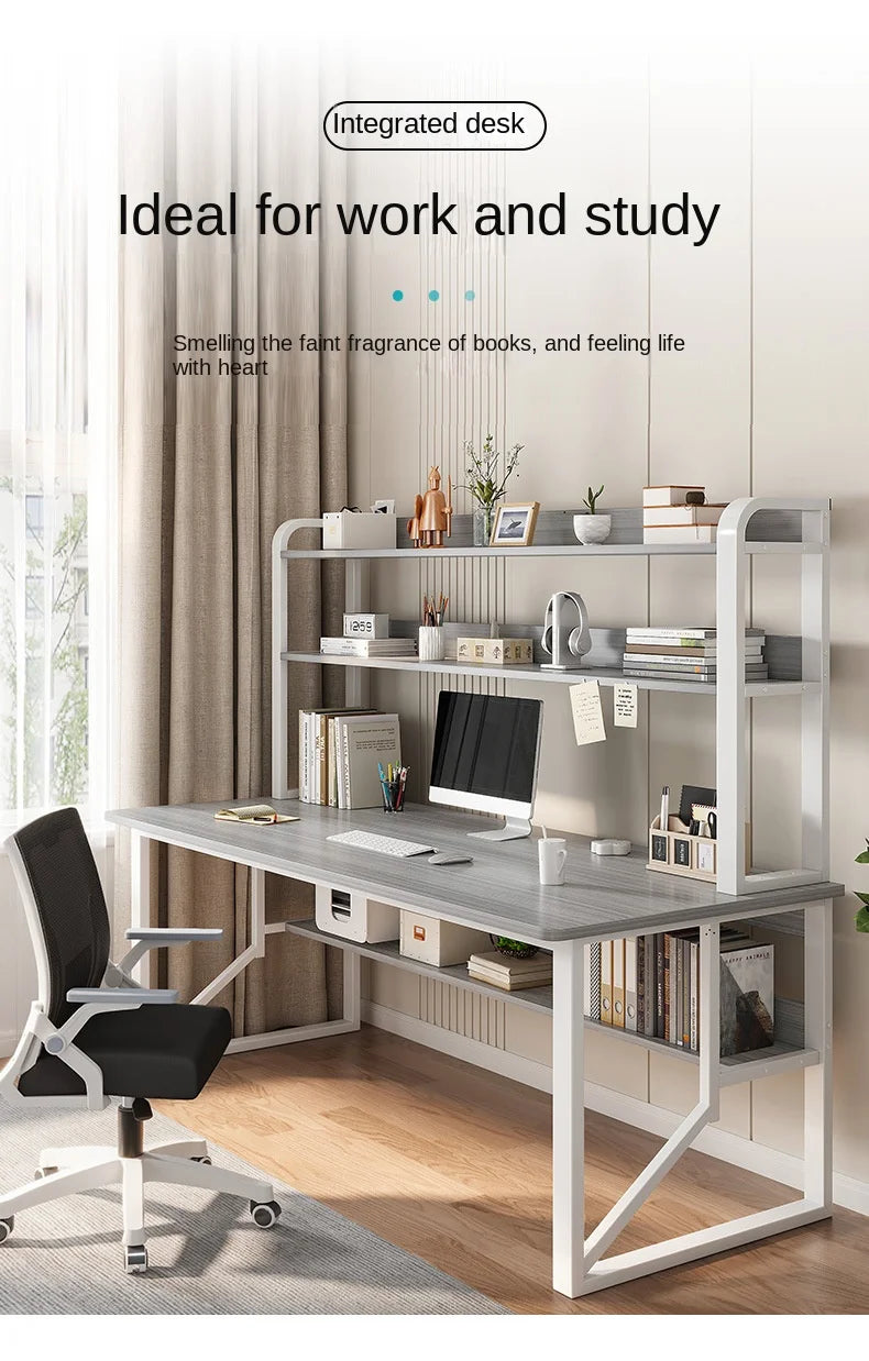 Computer Study Desk With Storage Bookshelf Office Workstation Organizer Desk for Home Students Professionals Length 100/120cm