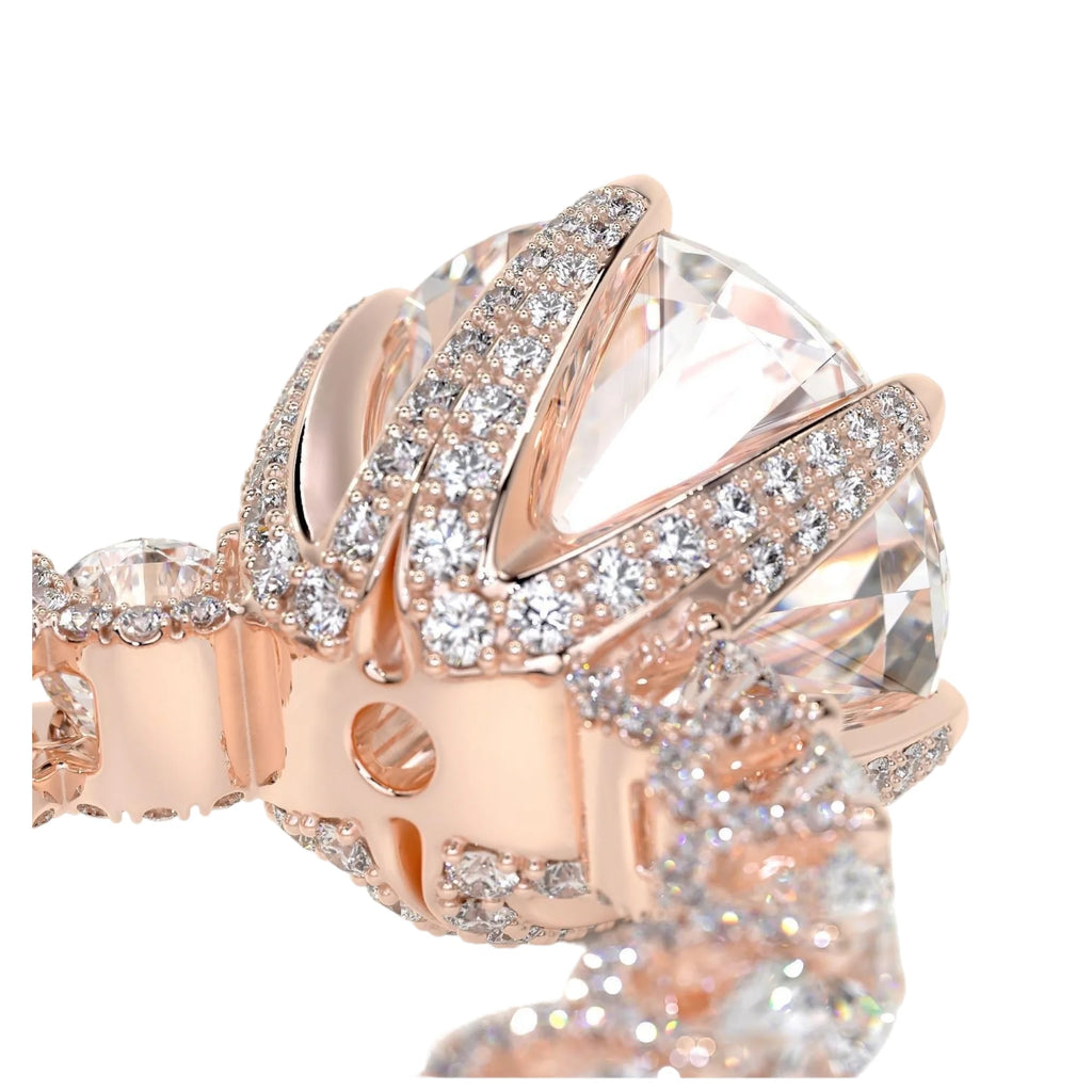 Women's Luxury Lab-Grown Diamond Engagement Rings Iced Wedding Rhodium Plated 14K/18K Sterling Silver Classic Certified