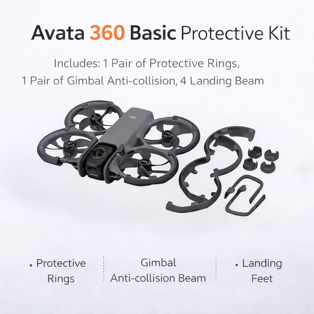 DJI Avata 360 Lightweight Full Protection Kit No Vision Blocking, No Panoramic Interference, Super Snug Fit, ABS 360° Armor