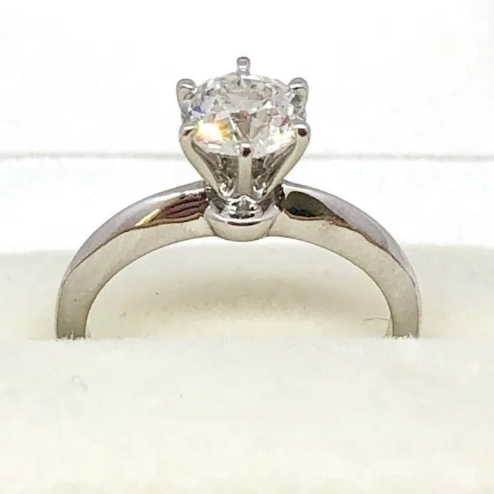 7mm Round Cut Moissanite Solitaire Engagement Ring | Classic Bridal Wedding Band | Fine Jewelry Custom Silver Gold OEM Wholesale