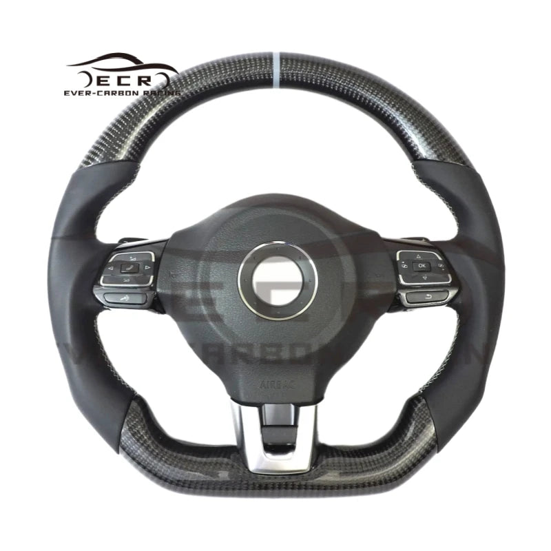 Ever-Carbon Racing ECR High Quality Customized Carbon Fiber Steering Wheel for Volkswagen VW Golf MK6 Steering Wheel