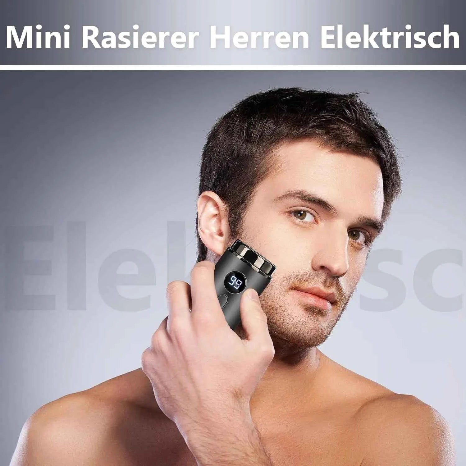 New Model Mini Portable Electric Shaver, New Upgrade Pocket Shaver Mini Shavers for Men, Mini Electric Shaver, LED Power Display