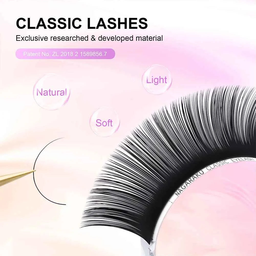 NAGARAKU Mix Eyelashes Maquiagem Makeup Individual Eyelash Extension 16 Lines Mix 7-15mm High Quality Natural Synthetic Mink