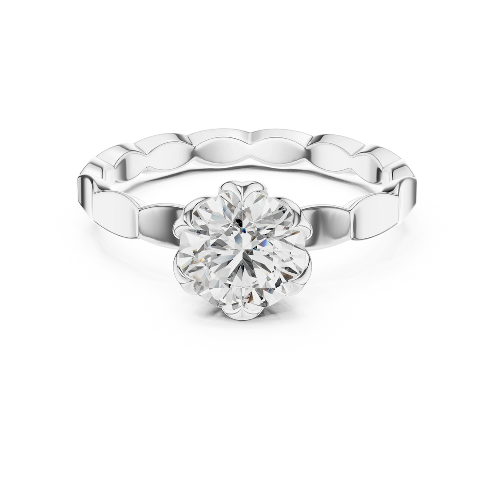 Customizable 0.50ct Lab Grown Diamond Ring 10K Gold Wedding Band EF VS1-2 Grade with 4 Prong Design Fine Jewellery Supplier