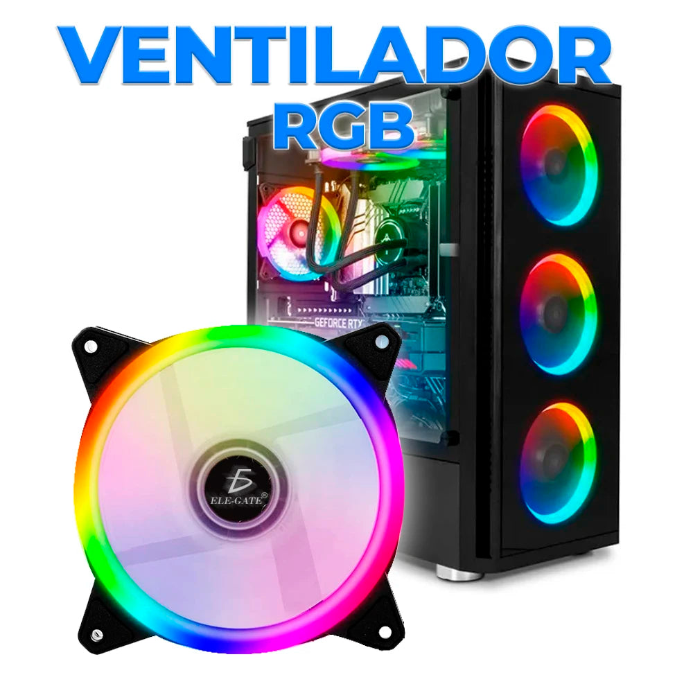 Quiet 120mm RGB LED Gamer CPU Fan with 4pin Connector 37.8CFM Airflow 1200 RPM Max Speed for Computer Case Heatsink
