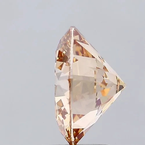 MODIFIED BRILLIANT 3.01CARATS FANCY Round LIGHT ORANGY BROWN COLOR VS2 LAB GROWN IGI CERTIFIED 604395693 Brilliant Cut Diamonds