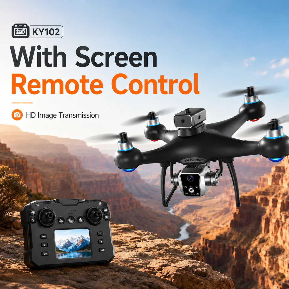 4K Dual Camera RC Drone With Screen Remote & Obstacle Avoidance