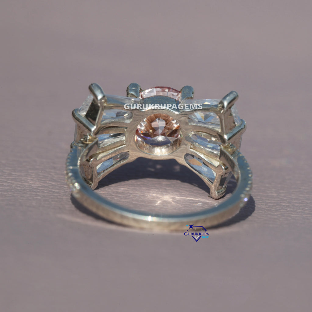 VVS Clarity 1 CT Diamond Brilliant Cut Prong Setting Rhodium Plated Solitaire Ring 925 Sterling Silver White Gold Classic Design