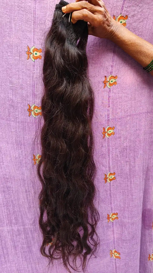 100% Raw unprocessed cuticle alaigned indian Remy human hair weaving from chennai. Natural wavy raw hair extension from chennai