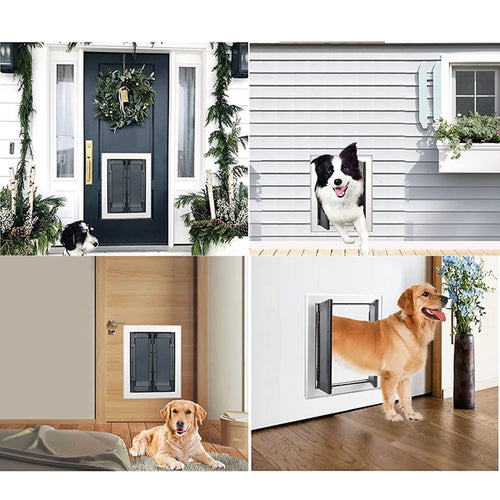 Aluminum Dog Door with Magnetic Flap – Lockable Large Pet Access