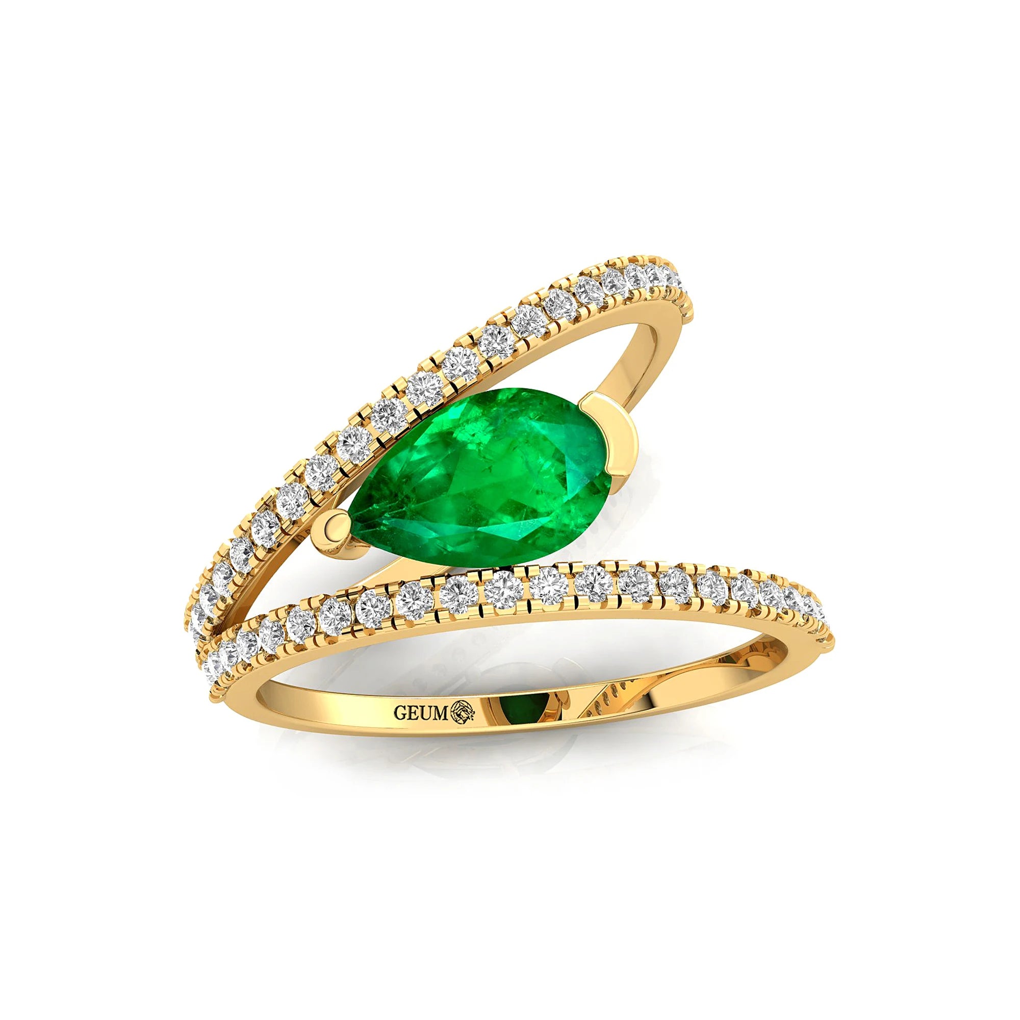 18kt Rose Gold Cocktail Fine Bridal Rings May Birthstone Lab Grown Emerald Gemstone Certified Real Diamonds Rings OEM Jewelry