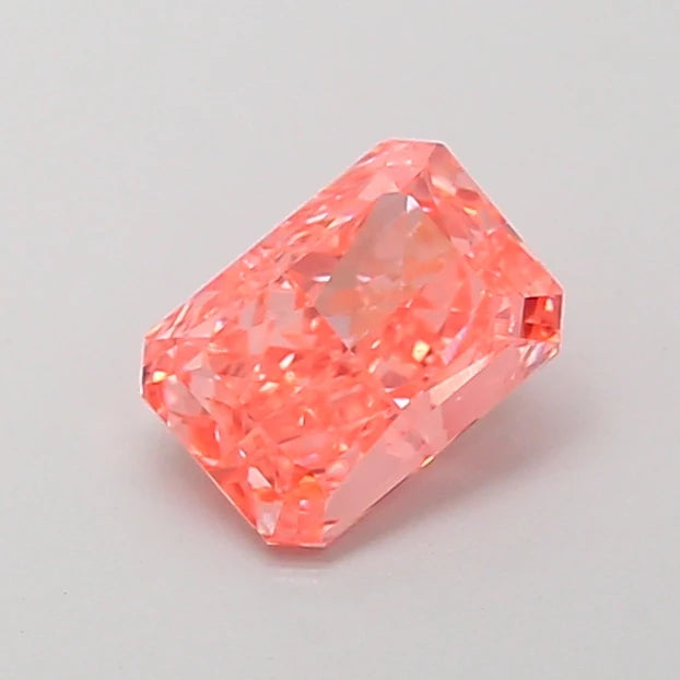 JC Diamond Fancy Vivid Pink IGI Certified Excellent Cut Radiant Lab Grown CVD Grown Laser Drilled 1 Carat Diamond for Jewelry