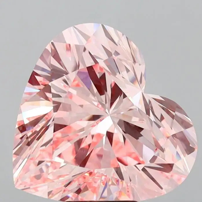 Lab Grown CVD Diamond Unusual Pink Fancy Color Heart Cut Filled Diamond VS VVS Grade Ethical Gemstone Engagement