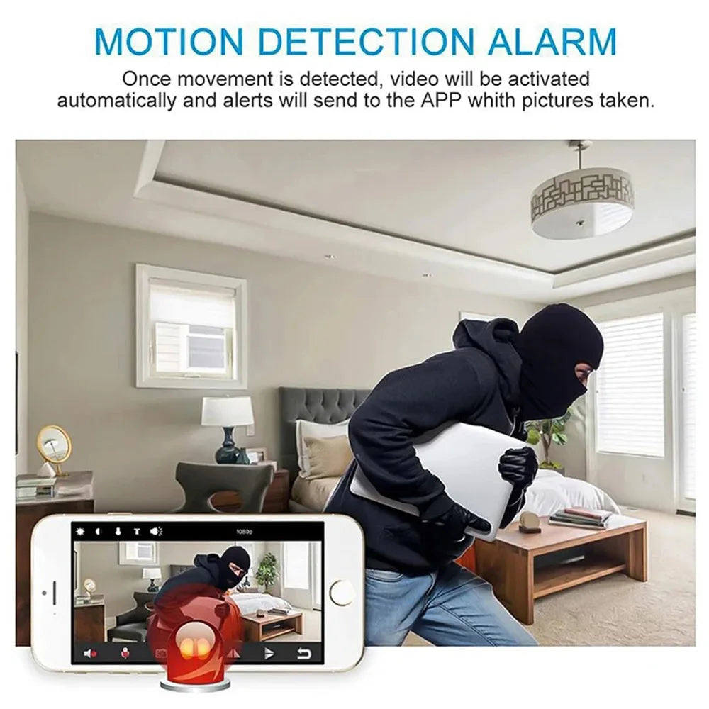 Mini WiFi Security Camera 1080P – Night Vision & App Control