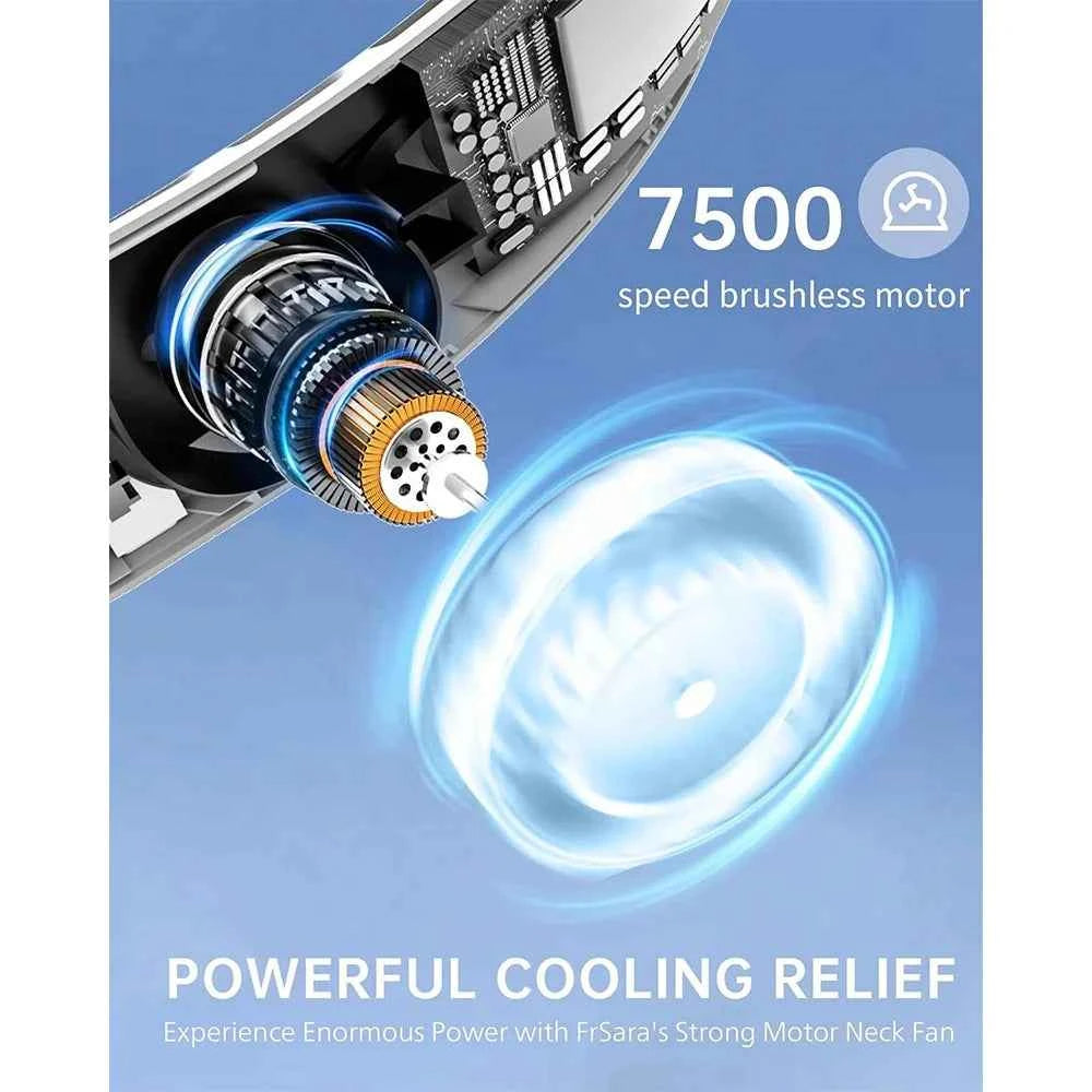 S8 Neck Fan 4 core motors Cooling Rechargeable Air Conditioning Fans Air Cooler 4000mAh Air Conditioner 3 Speed For Sports