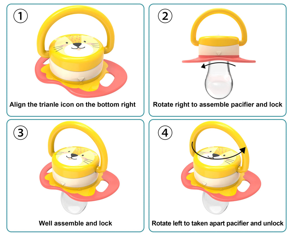 Miyocar Lovely Baby Pacifiers Bring Replacement Nipple (2 Pcs) Includes 6 Different Sized Silicone Teat for Boy Girl all size