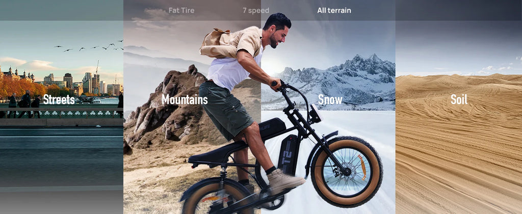 URLIFE T2 1500W E-Bike 48V 15.6Ah Battery 28MPH 100Mi Range 20X4" Fat Tire Free Shipping