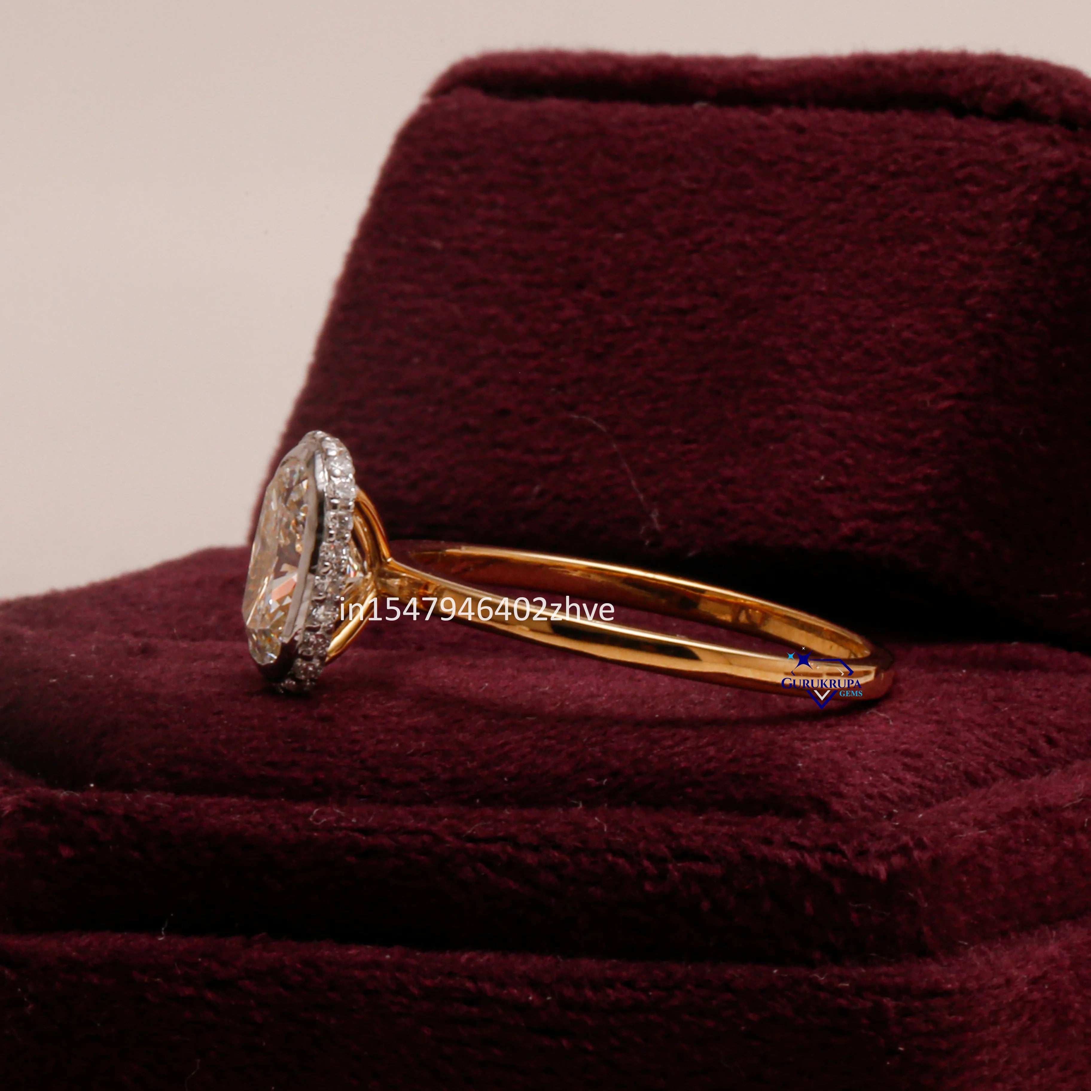 14 Kt Yellow Gold Rhodium Plated Solitaire Ring Women Brilliant Cushion Cut Diamond 2.5 CT VVS Clarity DEF Color Wedding