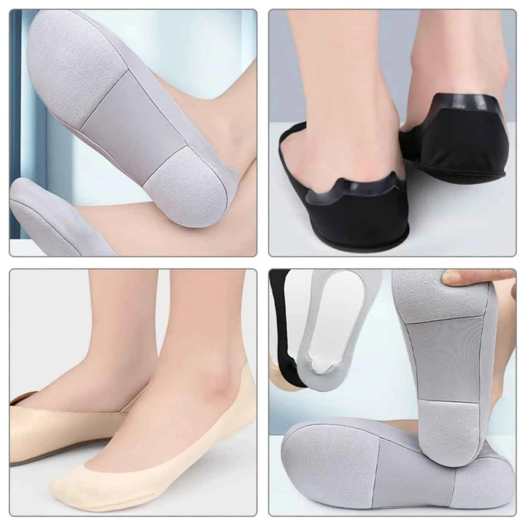 Women's 3D Anti-Slip Low-Cut Boat Socks，Comfortable Invisible Liner Boat Socks, Soft Sponge Cushioning Shock Absorption
