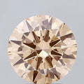 MODIFIED BRILLIANT 3.01CARATS FANCY Round LIGHT ORANGY BROWN COLOR VS2 LAB GROWN IGI CERTIFIED 604395693 Brilliant Cut Diamonds