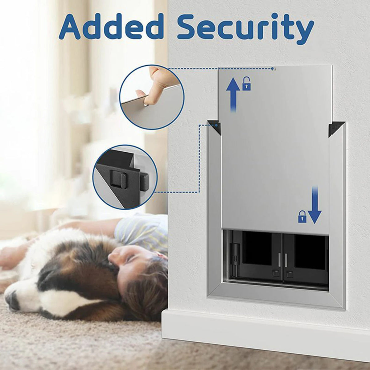 Aluminum Dog Door with Magnetic Flap – Lockable Large Pet Access