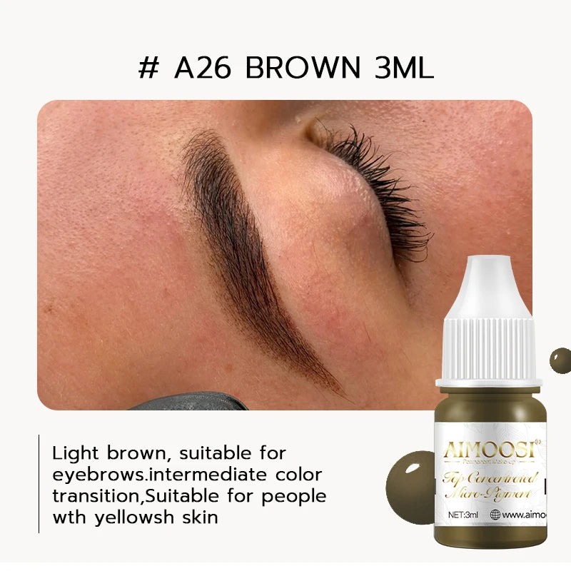 AIMOOSI Professional Microblading Pigment for Nano Brows | REACH Certified Permanent Makeup Tattoo Ink for PMU Artist | 3ml