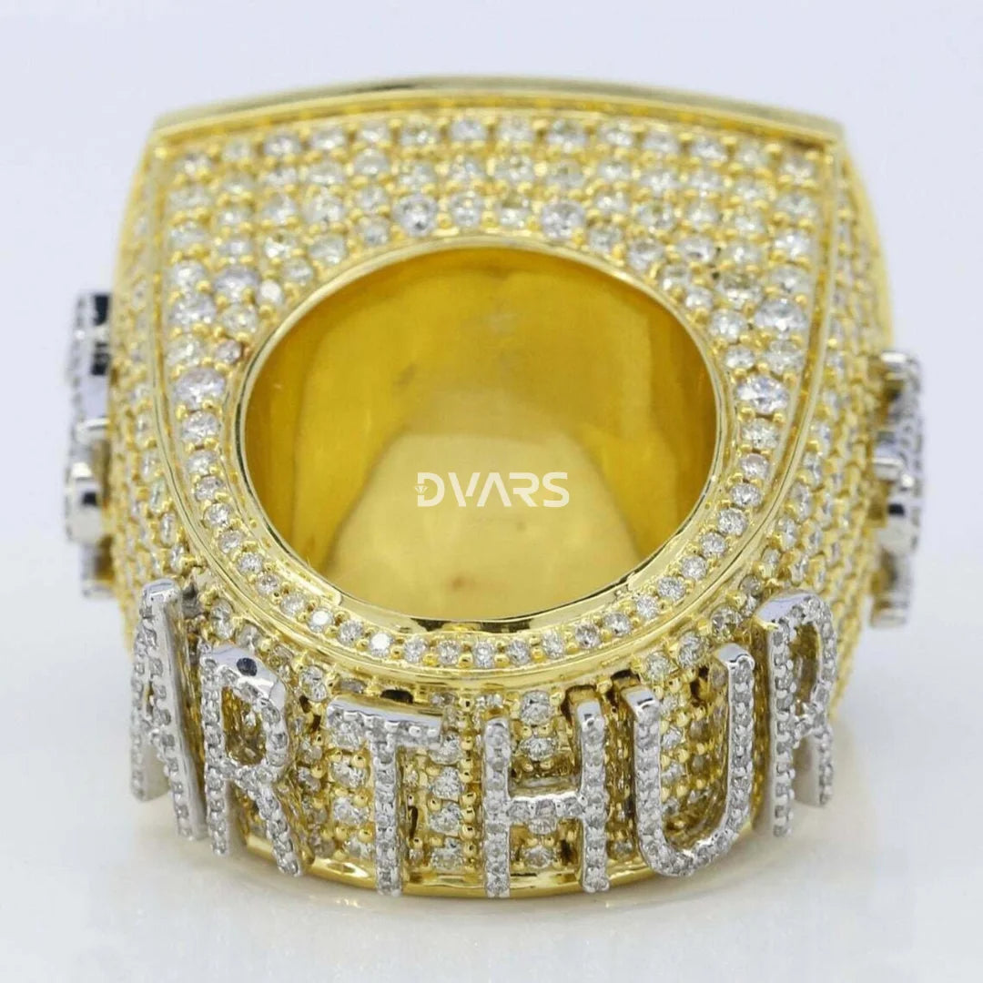Men's Custom Letter KING Bust Ring Iced 925 Silver Moissanite Brilliant Cut VVS Hip-hop Wedding Jewelry Parties Rapper Gift Gold