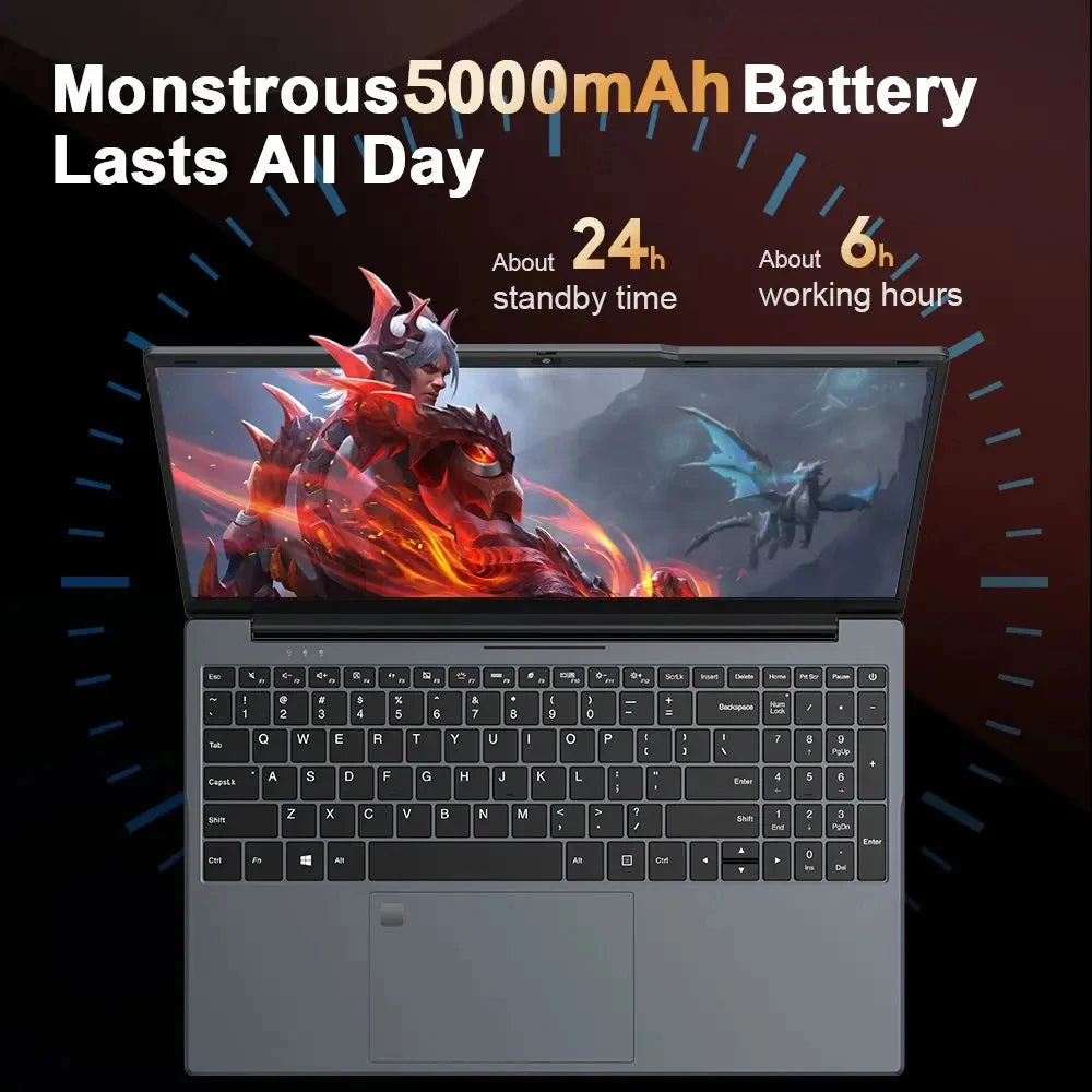 New Windows 11 15.6" Ultra Slim Portable Laptop intel Core i9-9900U 16GB RAM 1TB 2TB SSD Fingerprint Office Gaming Laptop PC