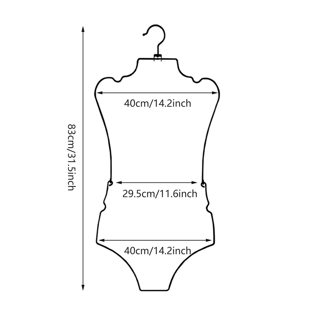 Body Shape Lingerie Hanger Foldable Durable Closet Organizer Swimsuit Hanger for Closet for Stores Boutiques Show Window Bedroom