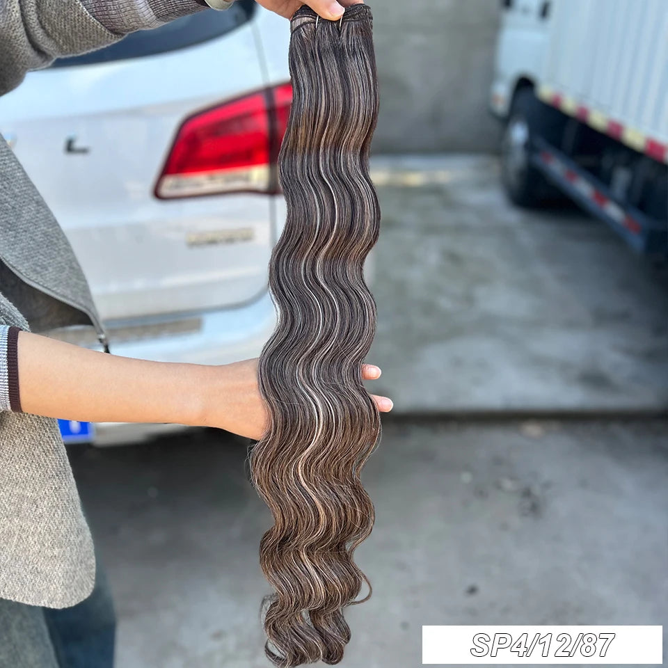Magicae 30Inches 200G Piano Blonde SP12/16/613 Ombre Brown 6# Body Wave Bundles High Temperature Synthetic Hair Extensions