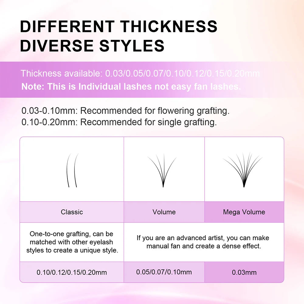 NAGARAKU Mix Eyelashes Maquiagem Makeup Individual Eyelash Extension 16 Lines Mix 7-15mm High Quality Natural Synthetic Mink