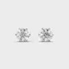 Lab Grown Diamond Stud Earring 14K White Gold Push Back Closure Cute Unisex Jewelry with Customized Color and Fine Gift