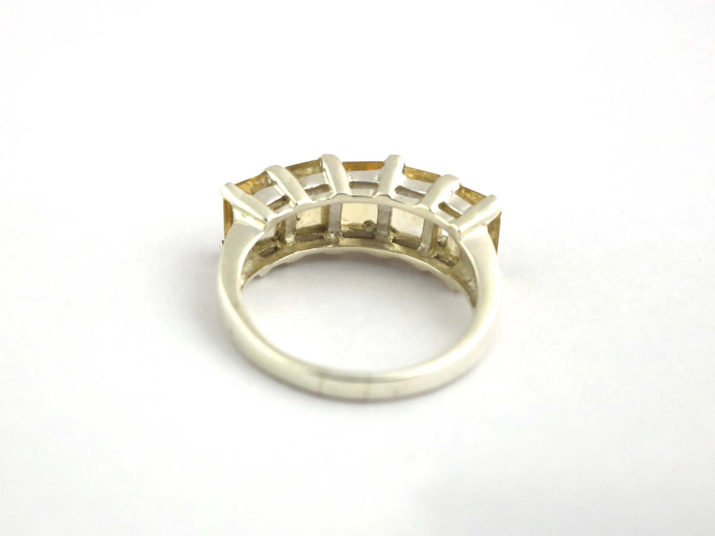 Natural Citrine Octagon Prong Set 925 Sterling Silver Handmade Chunky November Birthstone Ring