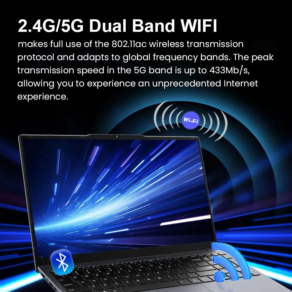 New Windows 11 15.6" Ultra Slim Portable Laptop intel Core i9-9900U 16GB RAM 1TB 2TB SSD Fingerprint Office Gaming Laptop PC