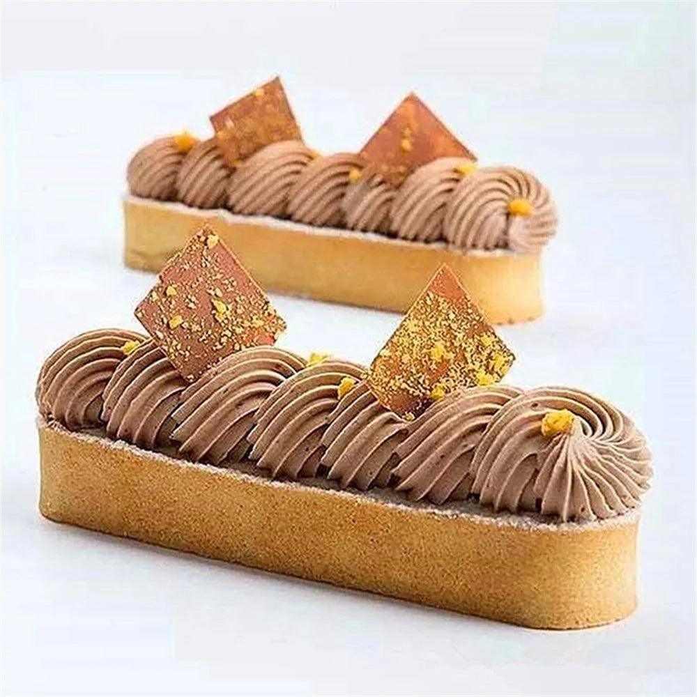 3/6pack Oval Tart Rings 304 Stainless Steel Perforated Pastry Cake Ring Mold for Baking, Nonstick Fruit Tarte Crust Tools