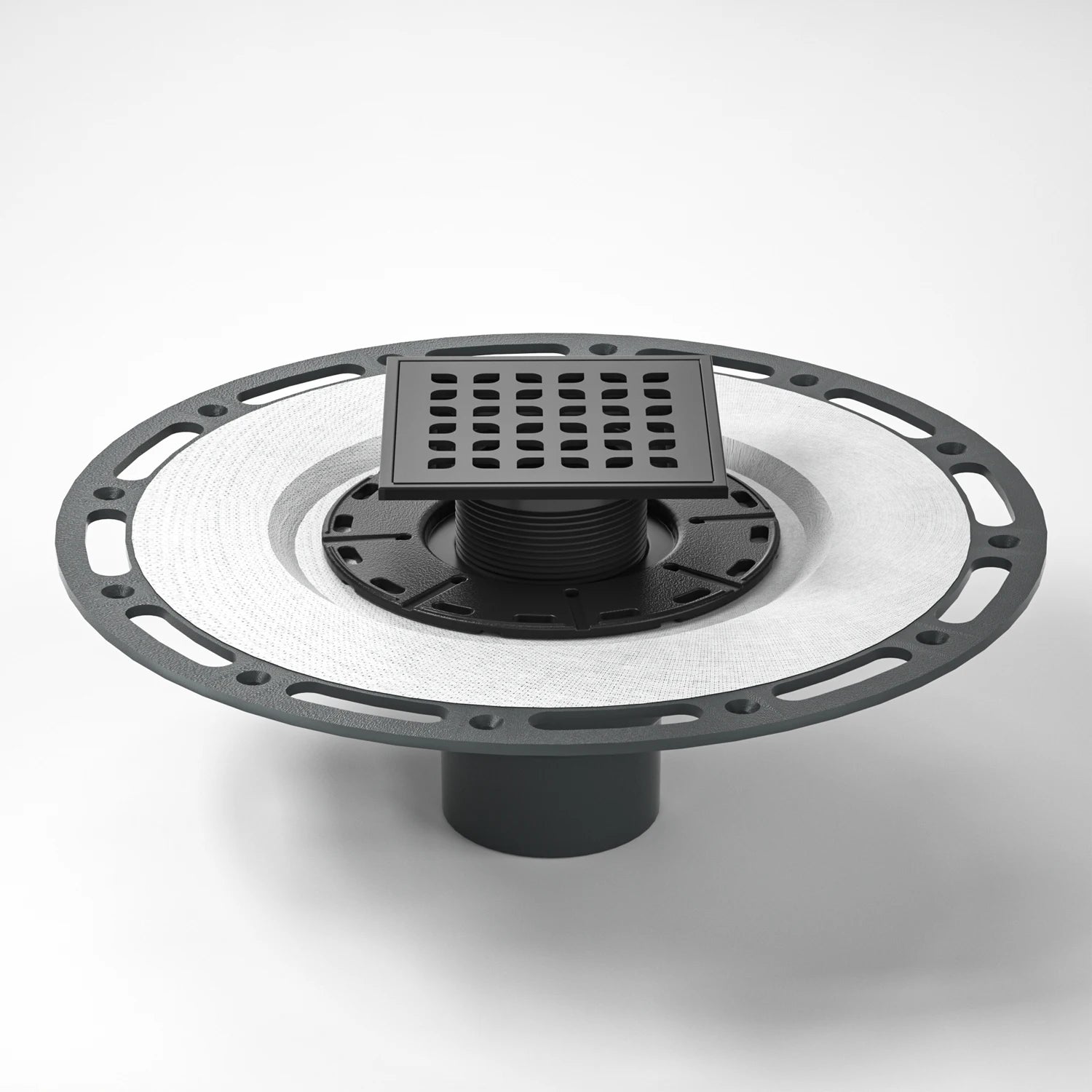 Dropshipping Available Modern 6x6 Inch Black Stainless Steel Square Floor Drain Rectangle Design Plastic Base for Bathroom Use