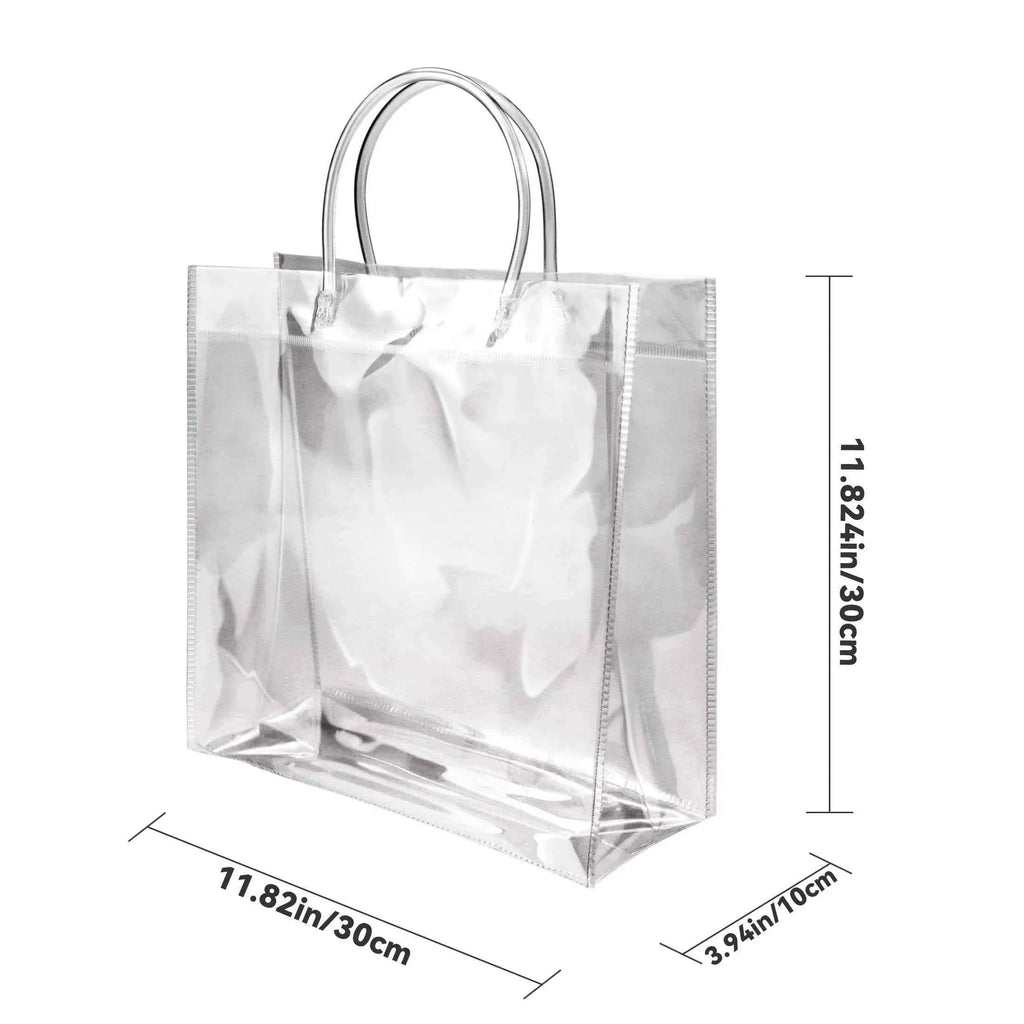 20-Pack Clear Plastic Gift Bags with Handles - Reusable PVC Party Favor Bags for Birthday, Wedding, Christmas, Mother's Day