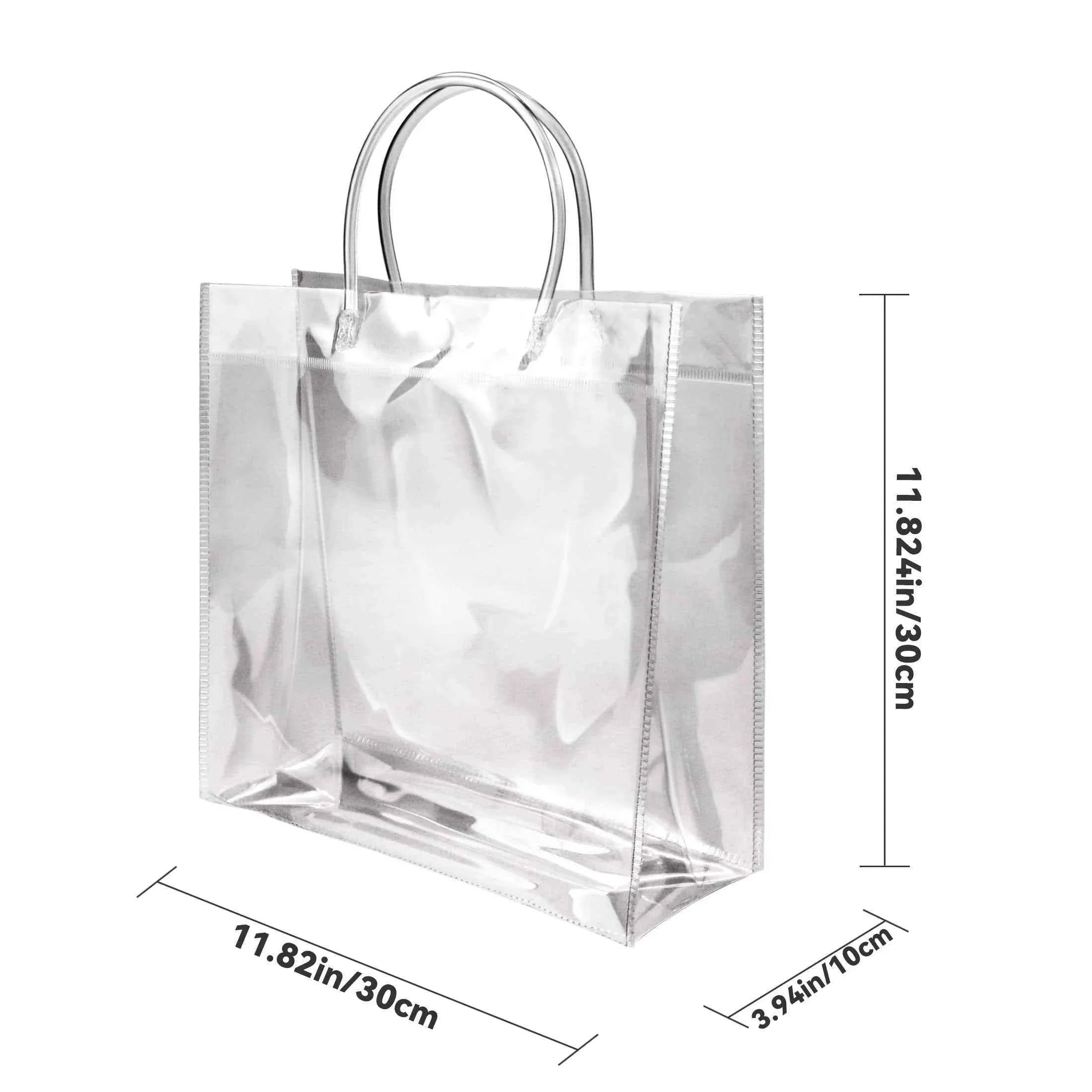 20-Pack Clear Plastic Gift Bags with Handles - Reusable PVC Party Favor Bags for Birthday, Wedding, Christmas, Mother's Day