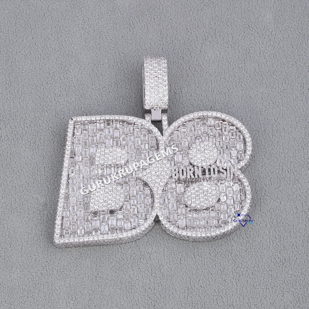 Personalized Custom Hip Hop Pendent 925 Sterling Silver Pendant Pass Tester VVS Moissanite Diamond Ice Out Letter Name Pendent