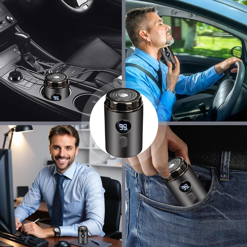 New Model Mini Portable Electric Shaver, New Upgrade Pocket Shaver Mini Shavers for Men, Mini Electric Shaver, LED Power Display