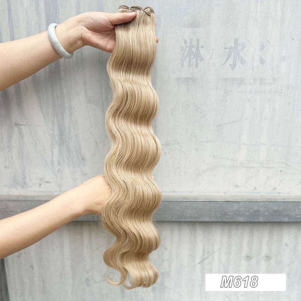 Magicae 30Inches 200G Piano Blonde SP12/16/613 Ombre Brown 6# Body Wave Bundles High Temperature Synthetic Hair Extensions