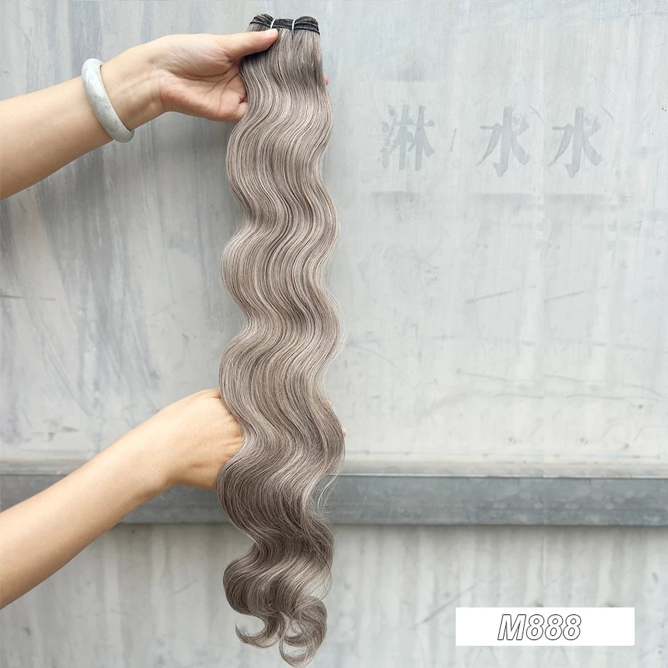 Magicae 30Inches 200G Piano Blonde SP12/16/613 Ombre Brown 6# Body Wave Bundles High Temperature Synthetic Hair Extensions