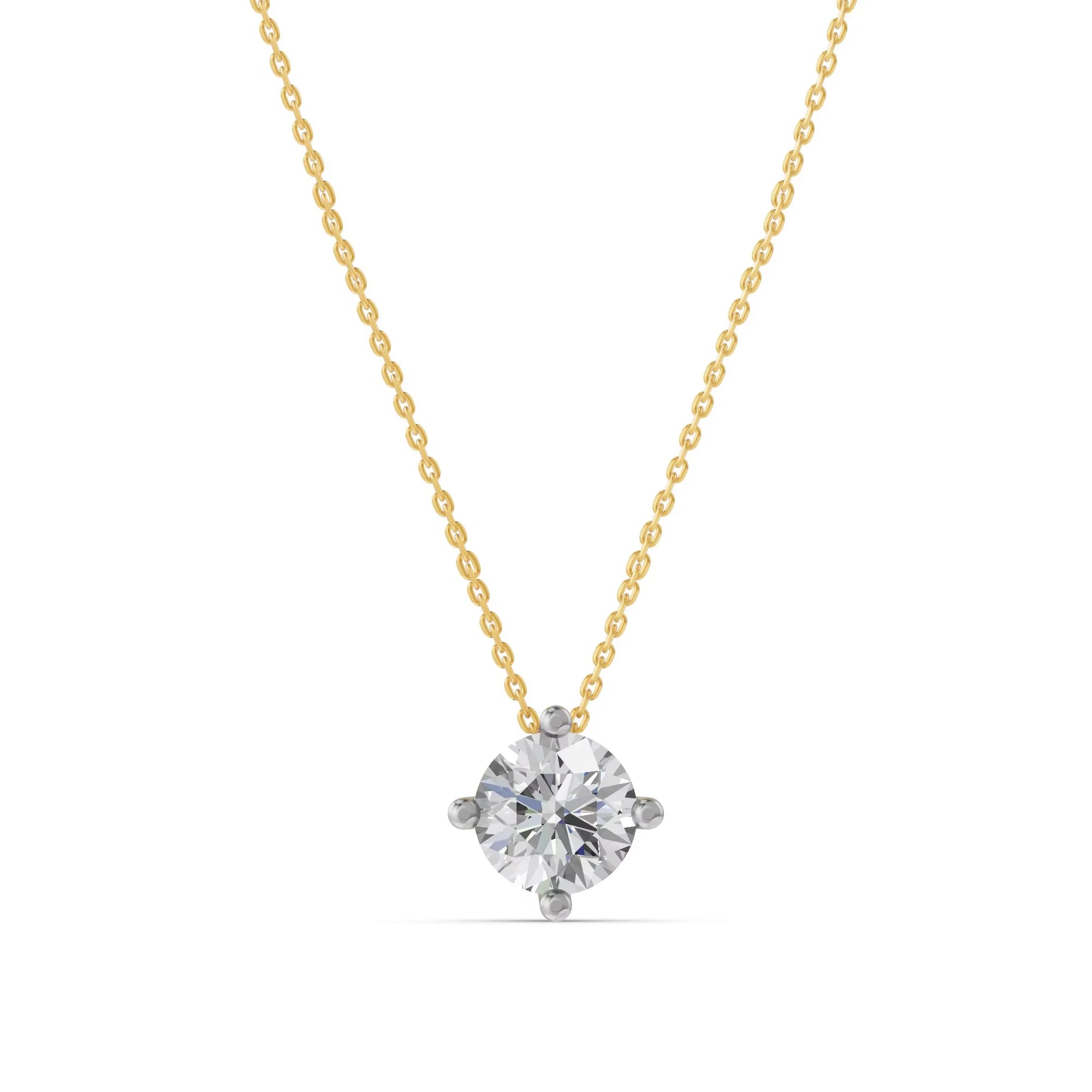 High Quality 2cts Lab Grown Diamond Necklace for Women 10k Yellow White Gold EF Clarity Cable Chain Fine Chains Necklaces