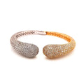 Luxury 925 Sterling Silver 2 Tone Bracelet with CVD Lab Grown Diamonds Yellow Gold White Gold Finish